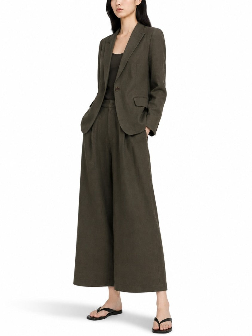Uma Wang Kaia Fitted Single-Button Cape Jacket