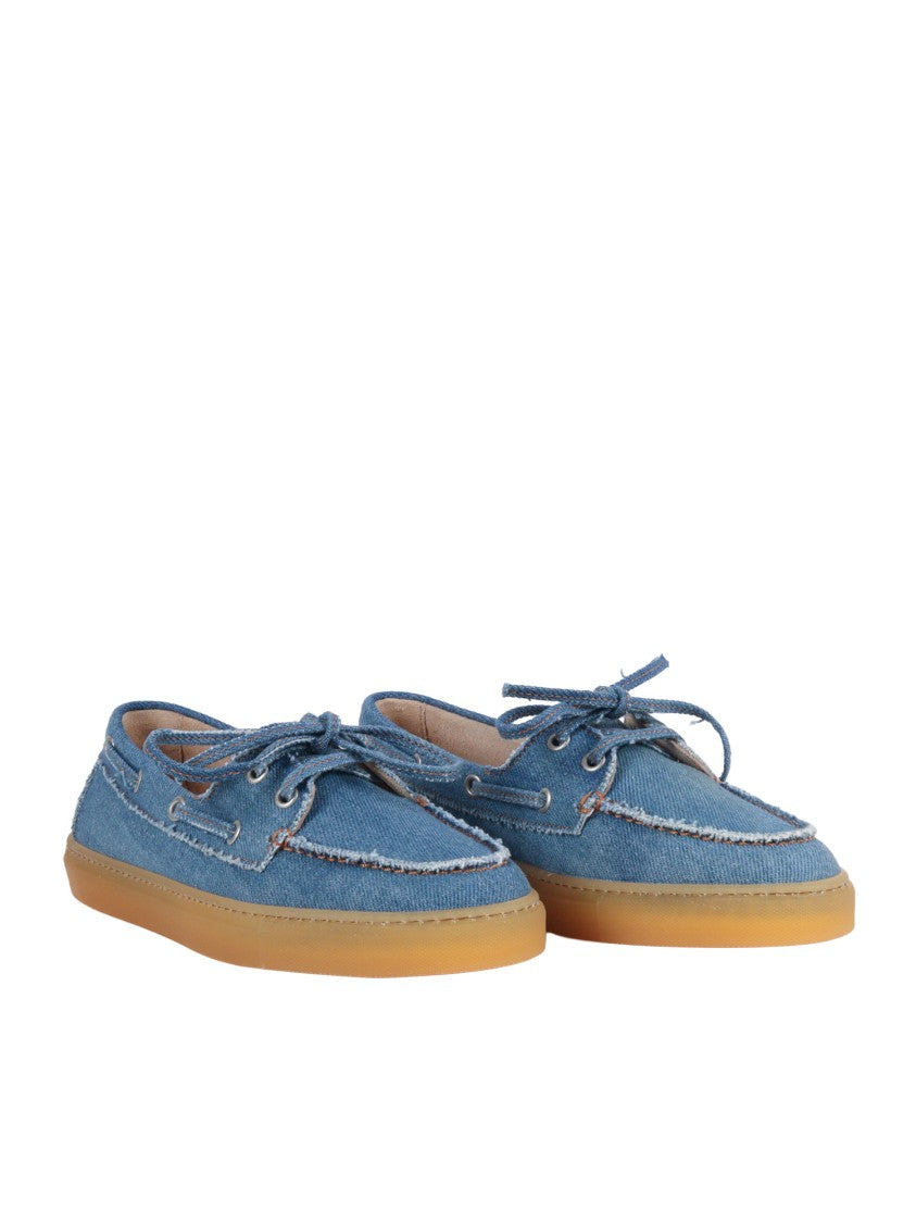 Copenhagen Blue Lace Up Denim Loafers