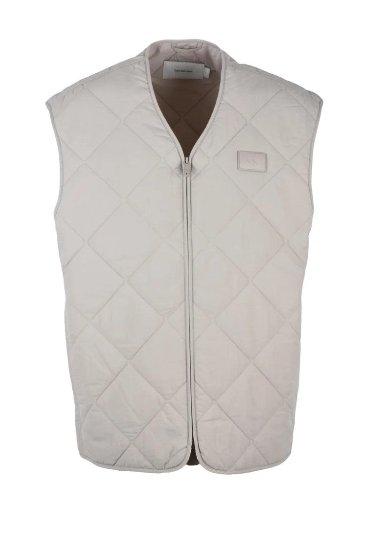 Calvin Klein Jeans Beige Polyamide Men Zip Vest