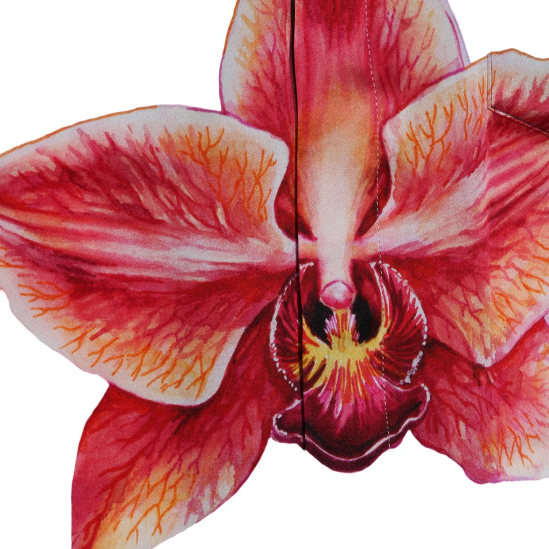 Casablanca Futuristic Red Orchid Motif Casual Shirt