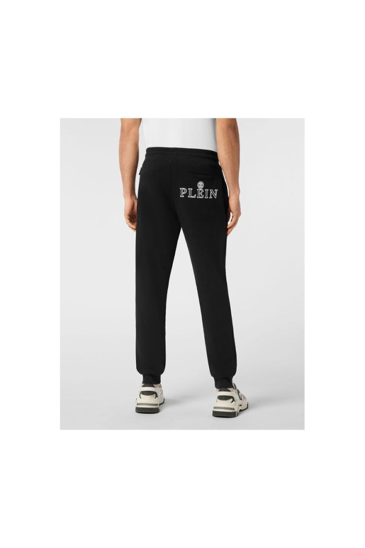 Philipp Plein Tailored Fit Trousers In Black Cotton-Elastan Blend