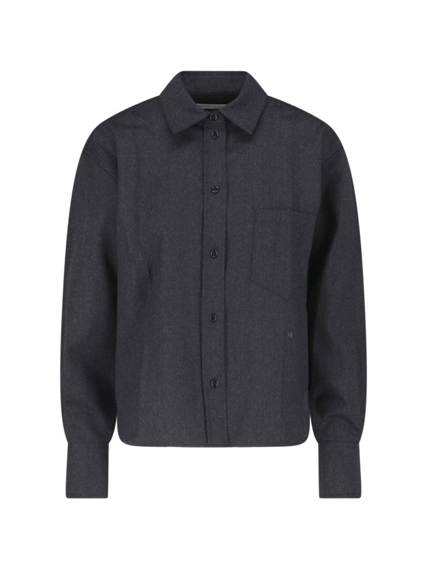 Victoria Beckham Classic Button-Down Shirt With Embroidered Initials