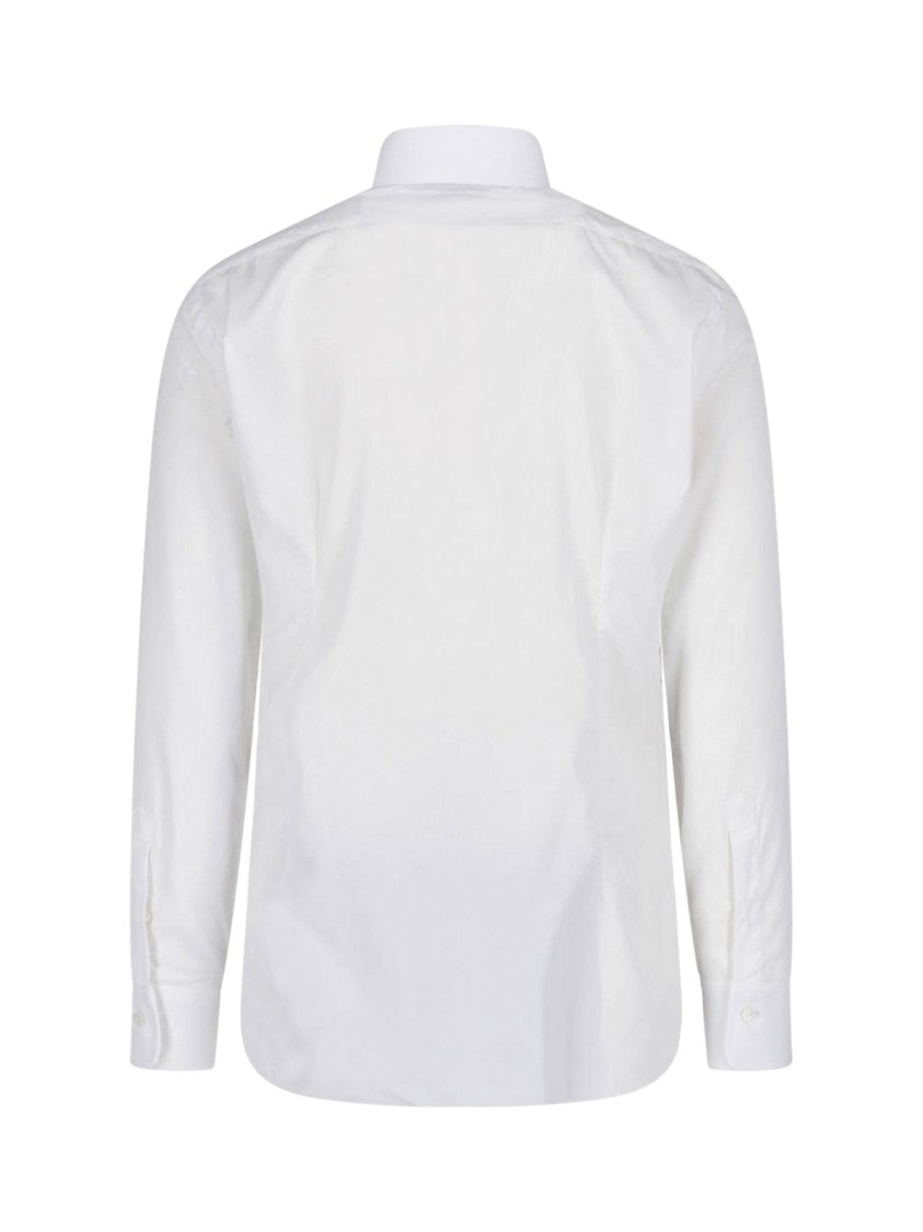 Barba Napoli White Crisp Tailored Long-Sleeve Formal Shirt