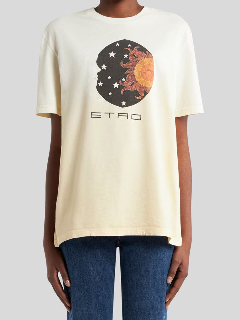 Etro White Celestial Graphic Relaxed-Fit T-Shirt