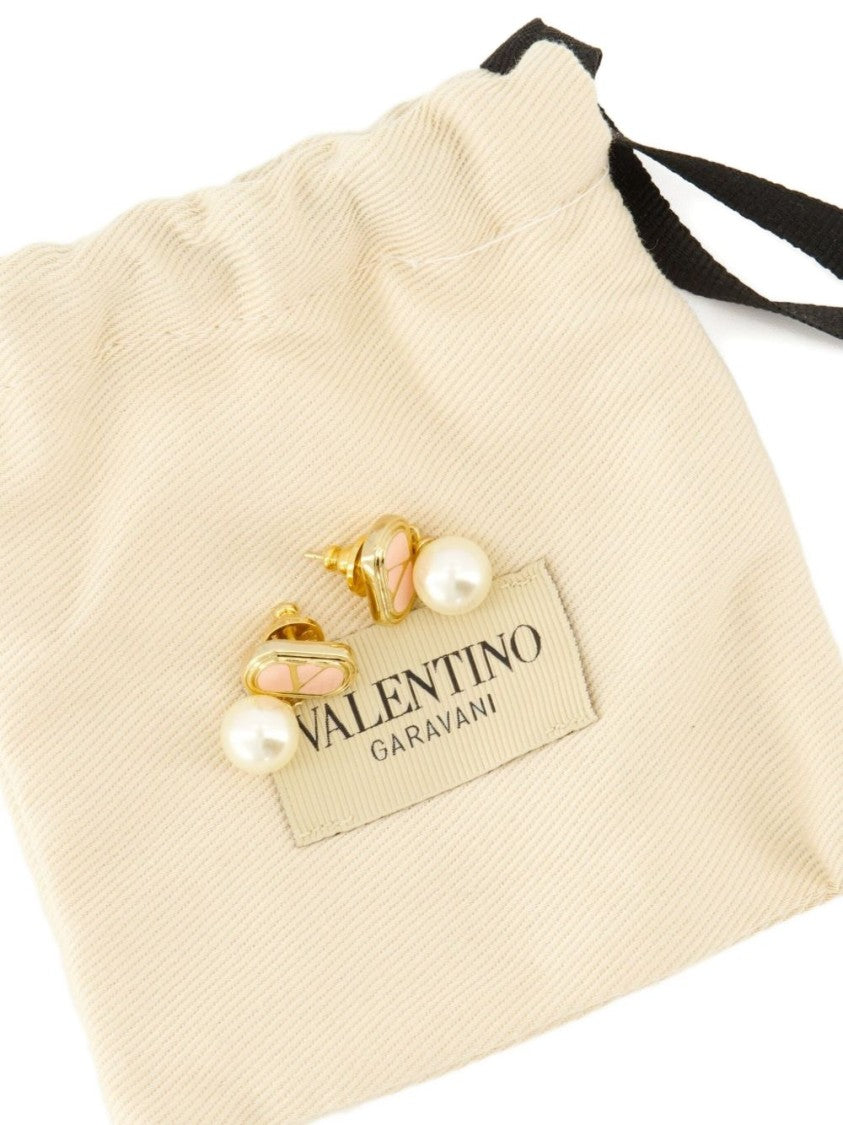 Valentino Garavani Logo And Pearl Earrings