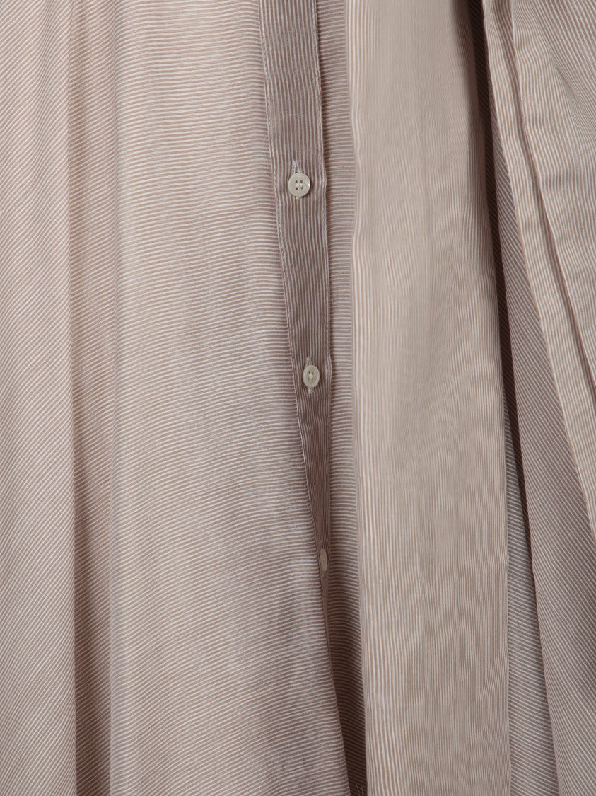Blanca Vita Striped Shirt Dress In Lightweight Pure Silk