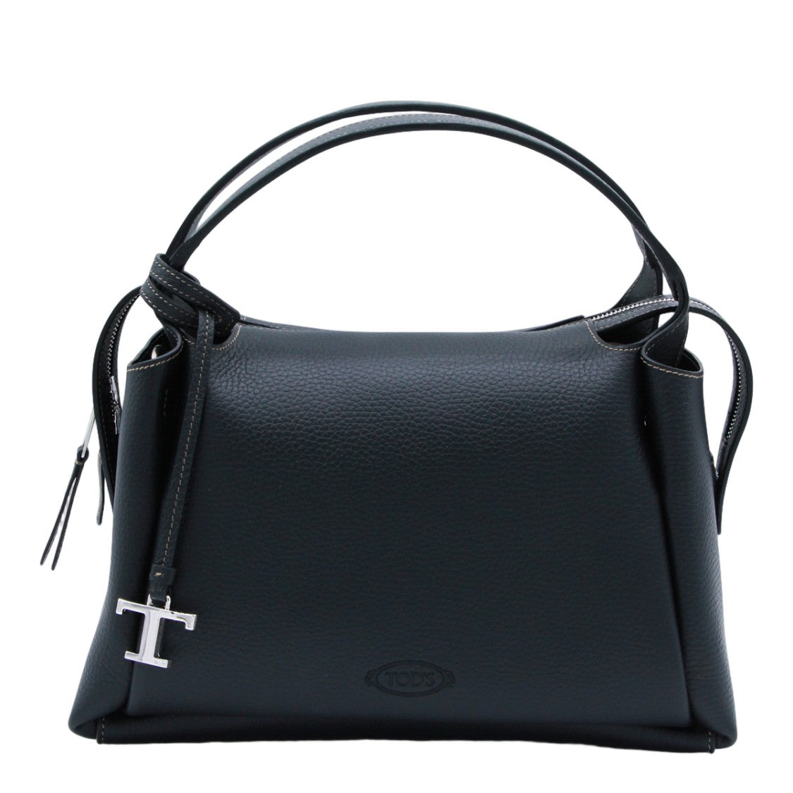 Tod's Structured Black Handbag With Design