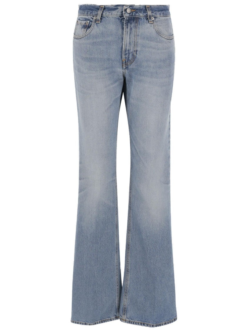 Haikure Washed Light Denim Jeans With Wide Leg