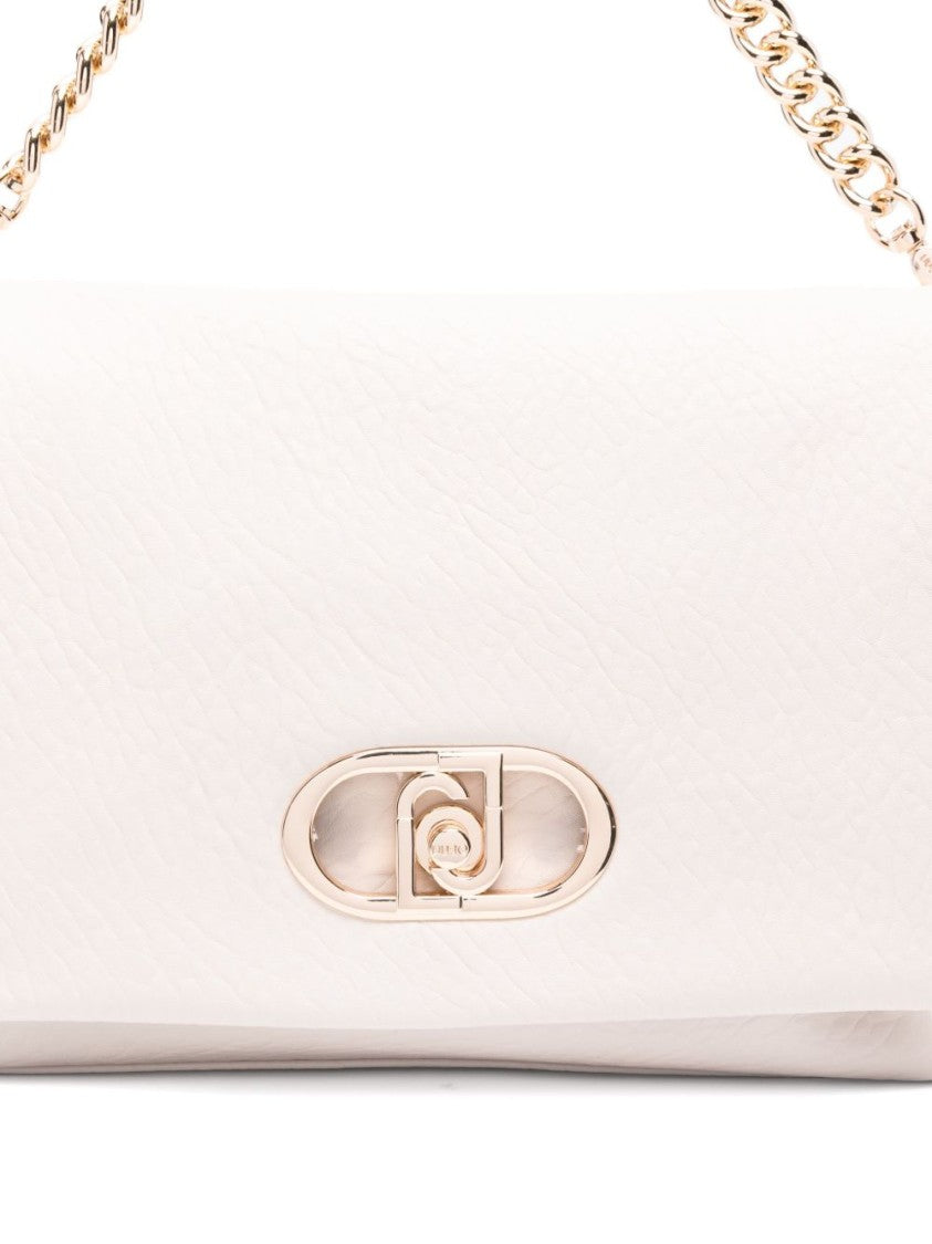 Liu Jo Textured Gray Shoulder Bag With Gold Clasp