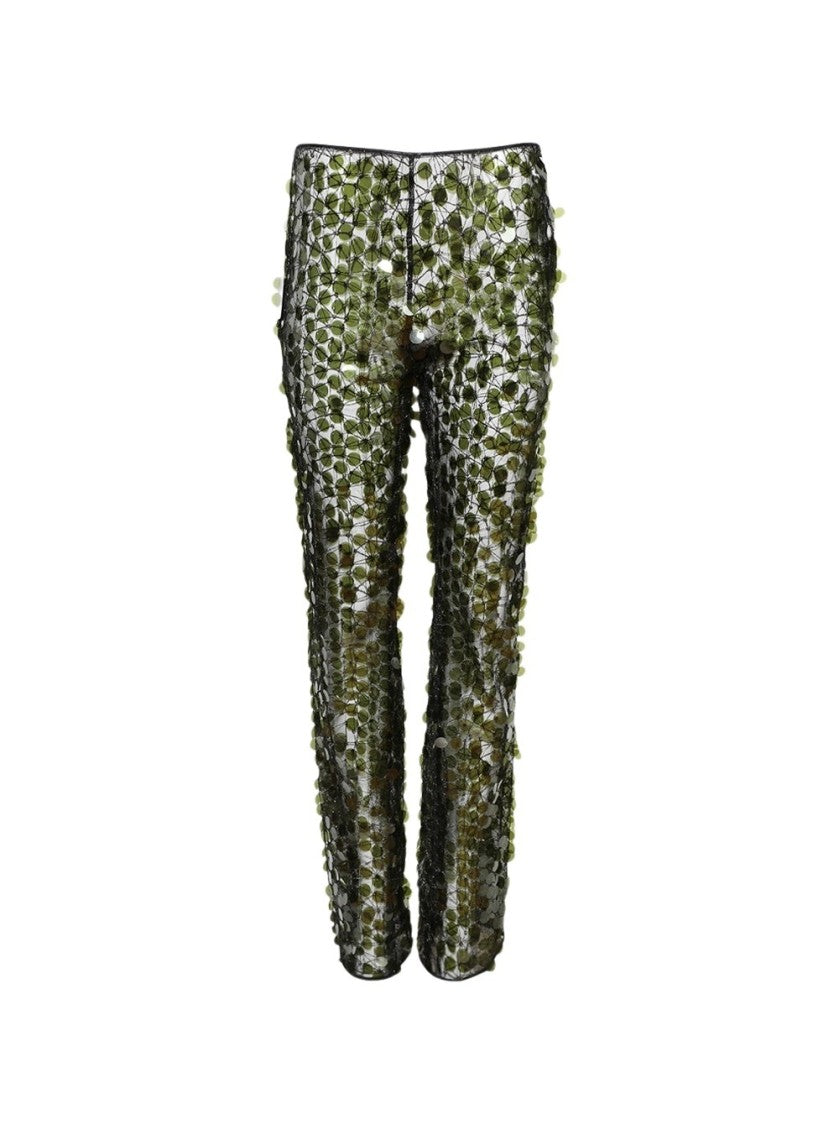 Coperni Sequins Flared Trouser Green