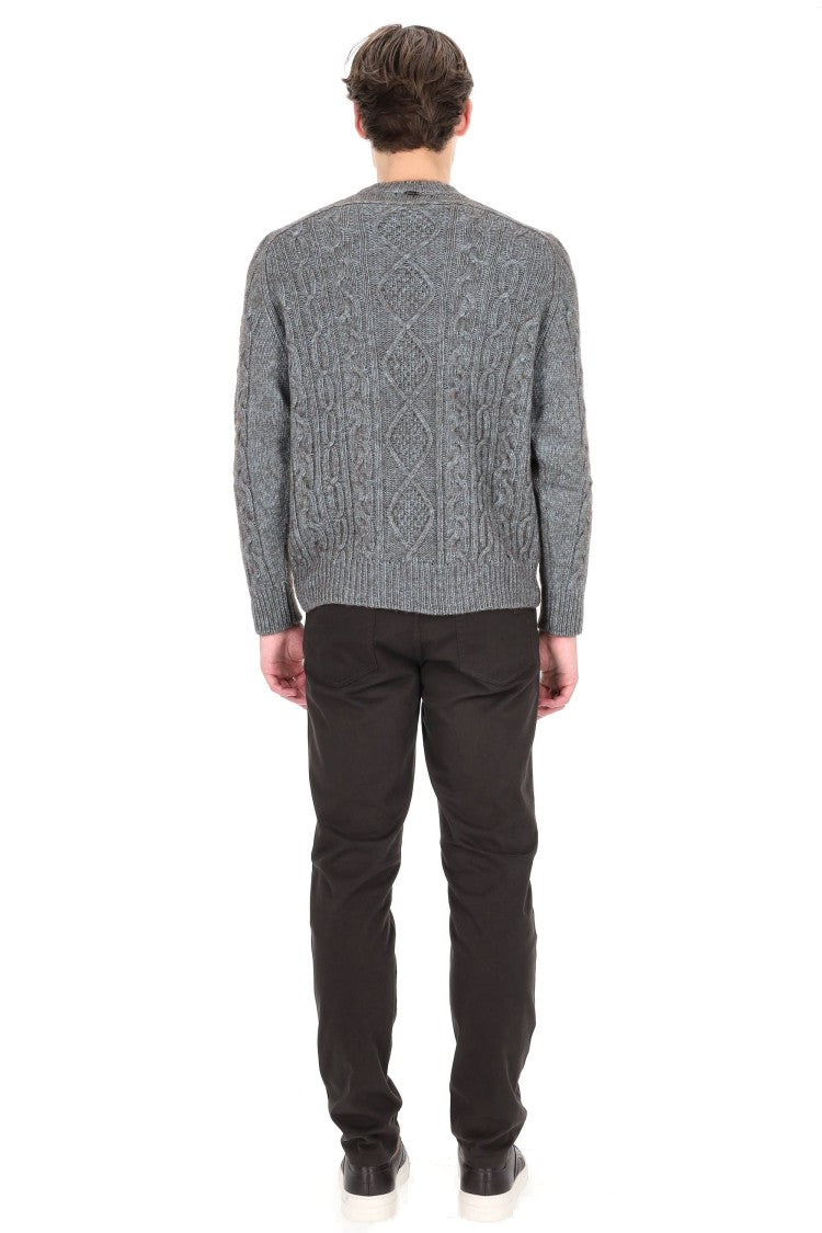 Herno Vanisee Cotton-Yak-Wool Cable Crewneck Sweater