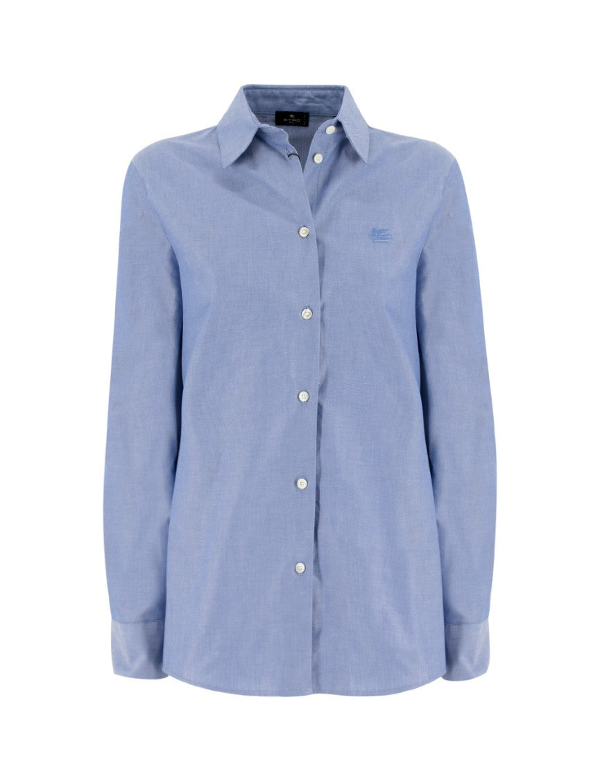 Etro Indigo Oxford Cotton Shirt