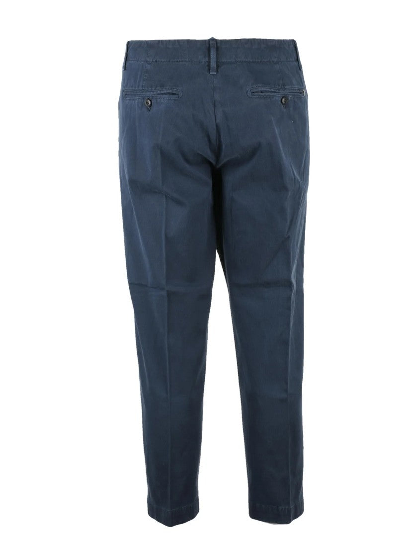 Dondup Blue Ben Straight-Leg Stretch-Cotton Chinos