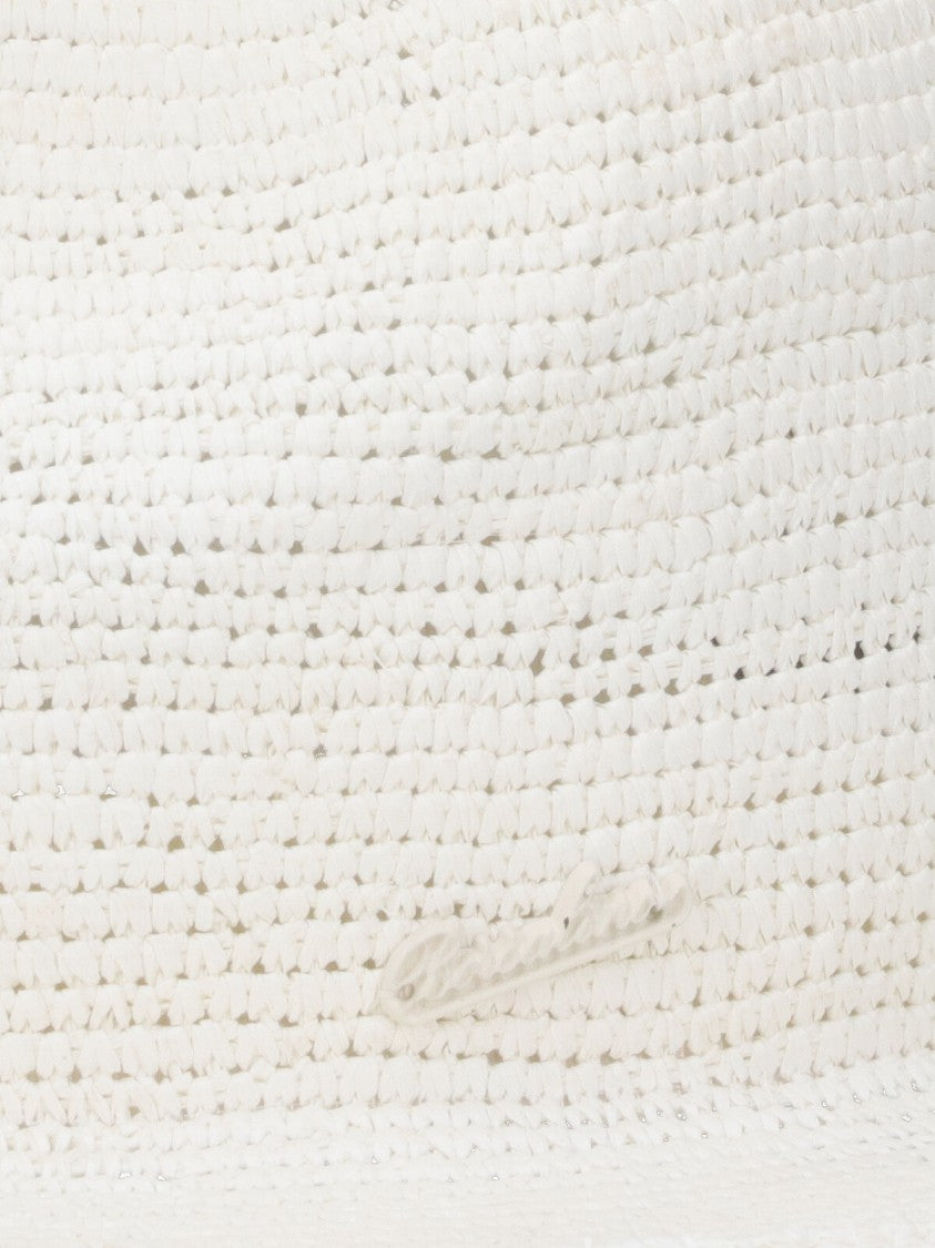 Borsalino "Clochard Panama" Raffia Hat – White