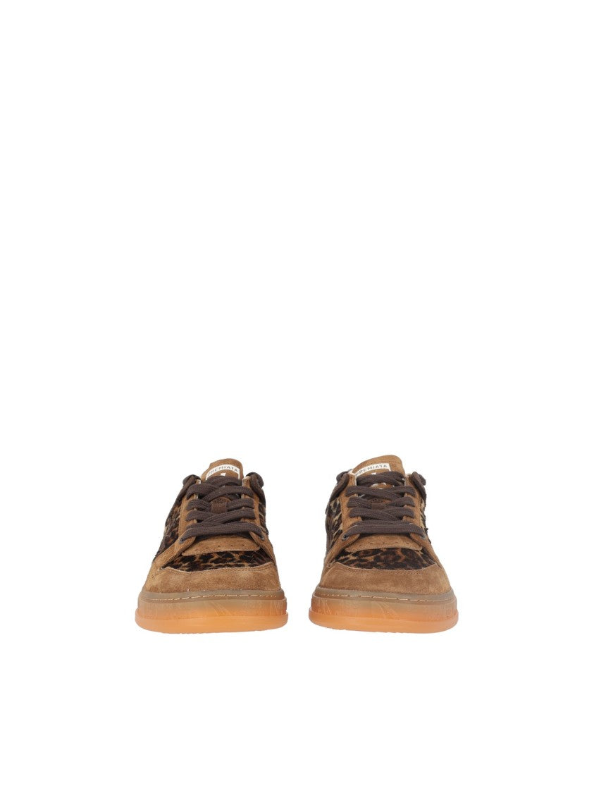 Premiata Brown Lauryn Leopard Print Sneakers