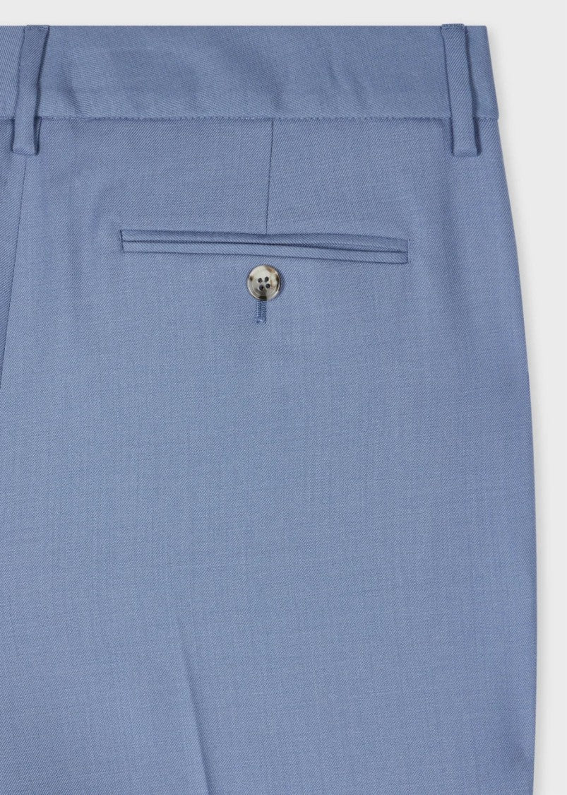 Paul Smith Dusty Blue Tailored Trousers With Contrast Trim