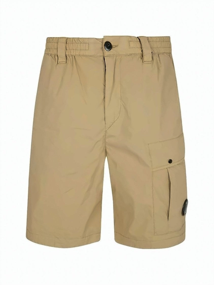 C.P. Company Tailored Mid-Thigh Shorts With Elastic Waistband And Distinct Logo