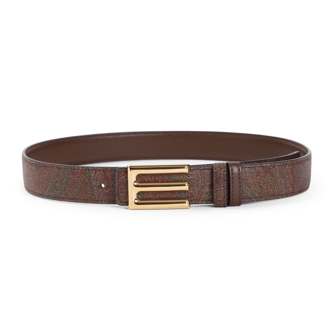 Etro Logo Brown Cotton Belt