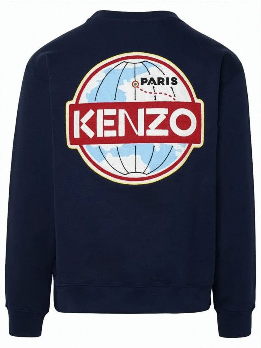 Kenzo Deep Navy Graphic Long Sleeve Sweatshirt