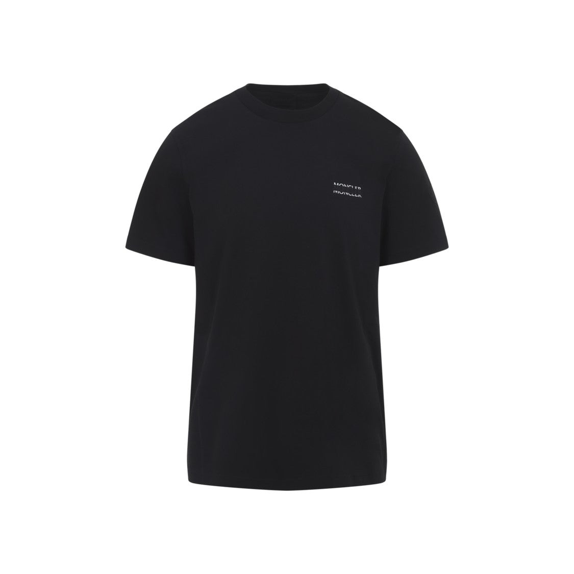Moncler Black Cotton Jersey T-Shirt With Signature Logo