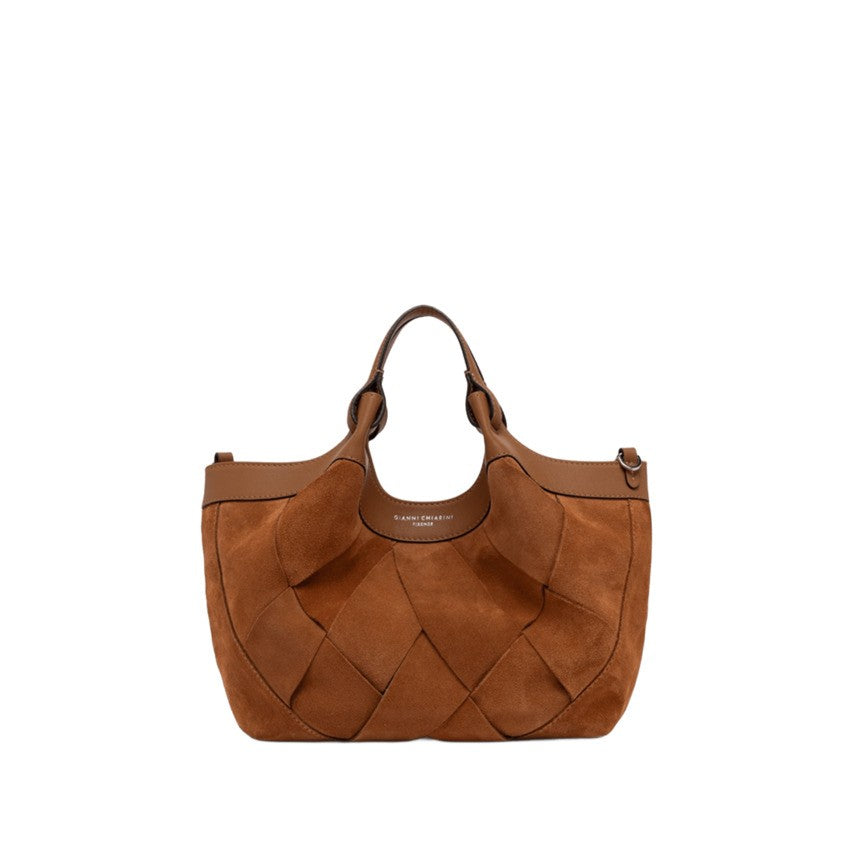 Gianni Chiarini Geometric Pattern Suede Handbag