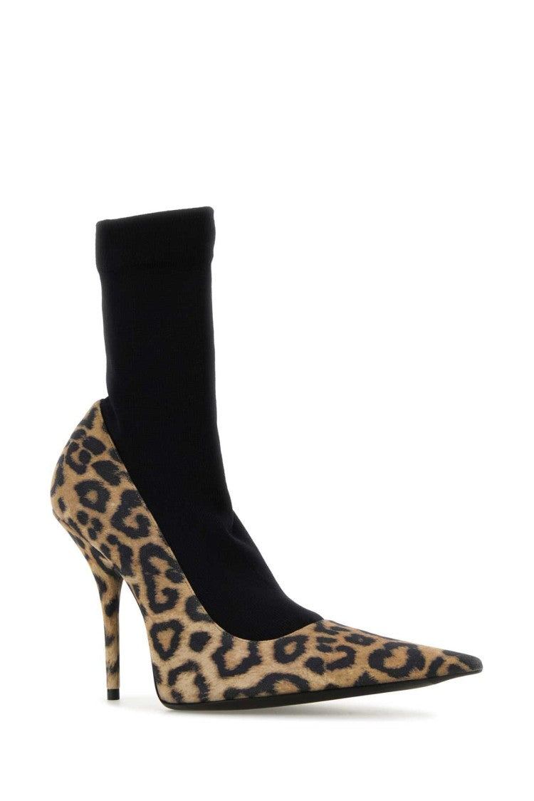 Balenciaga Printed Suede Avenue Sock Pumps