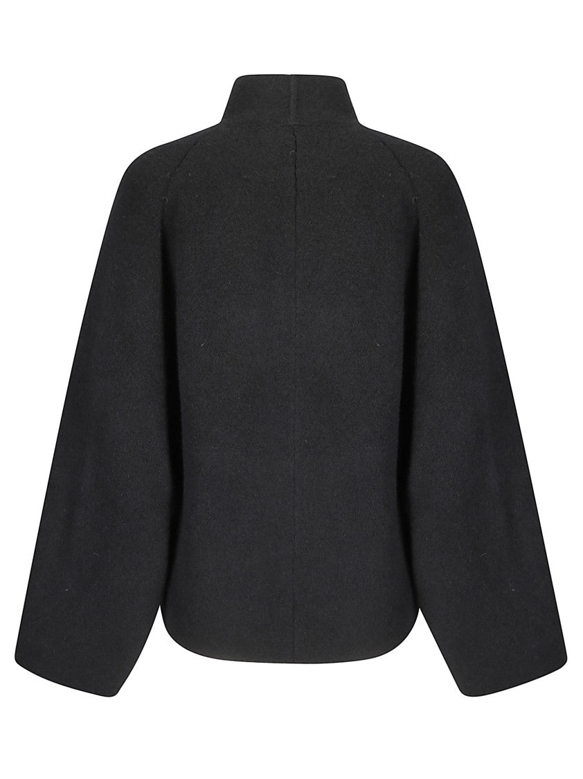 Boboutic Soft Fabric Double-Breasted Jacket With High Collar