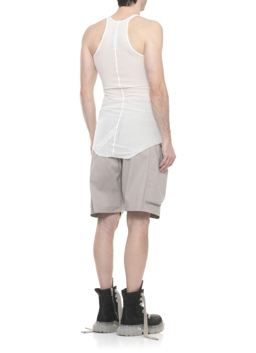 Rick Owens White Tarp Rib Viscose-Blend Tank Top