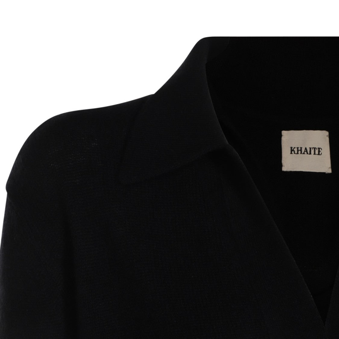 Khaite Black Cashmere Polo Shirt