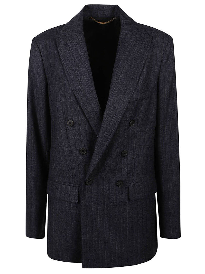 Anaii Structured Double-Breasted Blazer With Notch Lapel And Tailored Fit