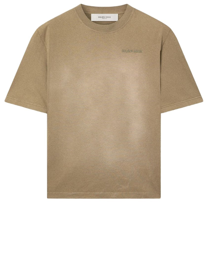 Golden Goose Beige Cotton Jersey Logo T-Shirt