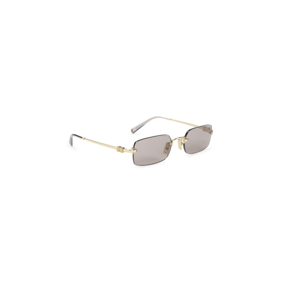 Miu Miu Eyewear Shiny Gold Metallic Signature Mini Sunglasses