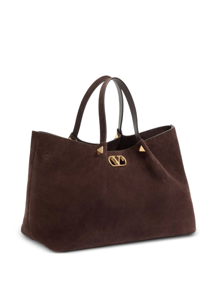 Valentino Vlogo Large Suede Tote Bag
