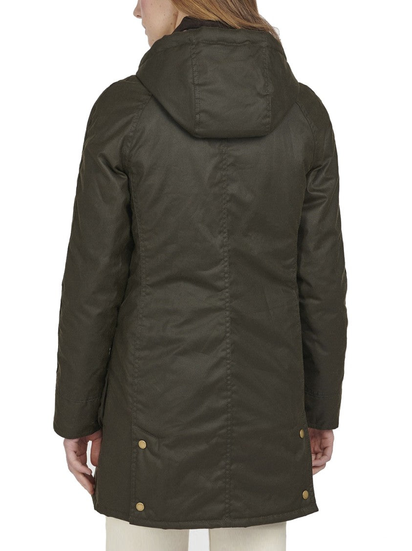 Barbour Bower Wax Jacket With Corduroy Collar