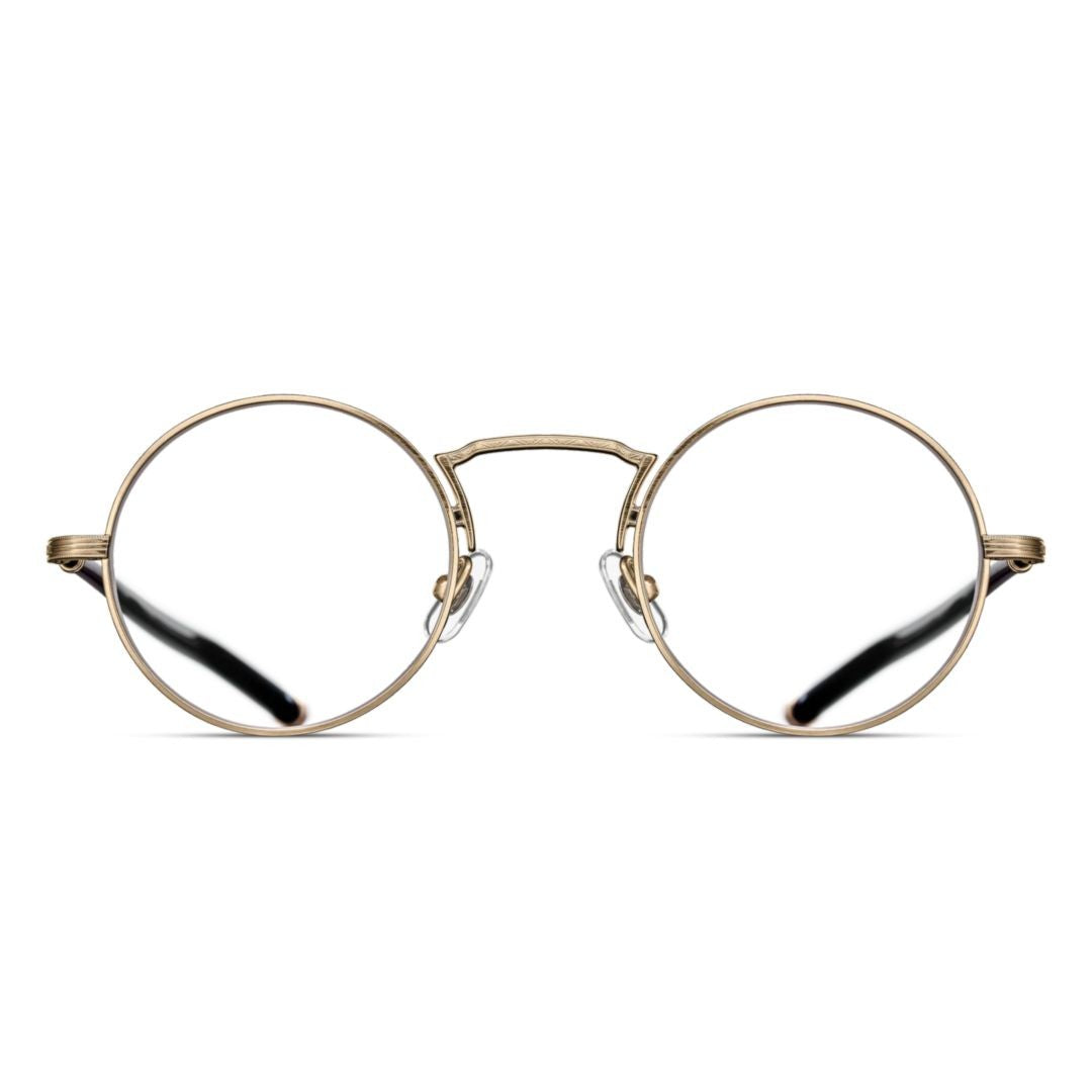 Matsuda M3119 Round Frame Eyeglasses With Metallic Gold Rim