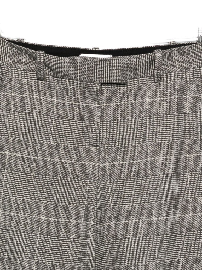 Circolo 1901 Grey Checkered Wide-Leg Trousers With High Waist