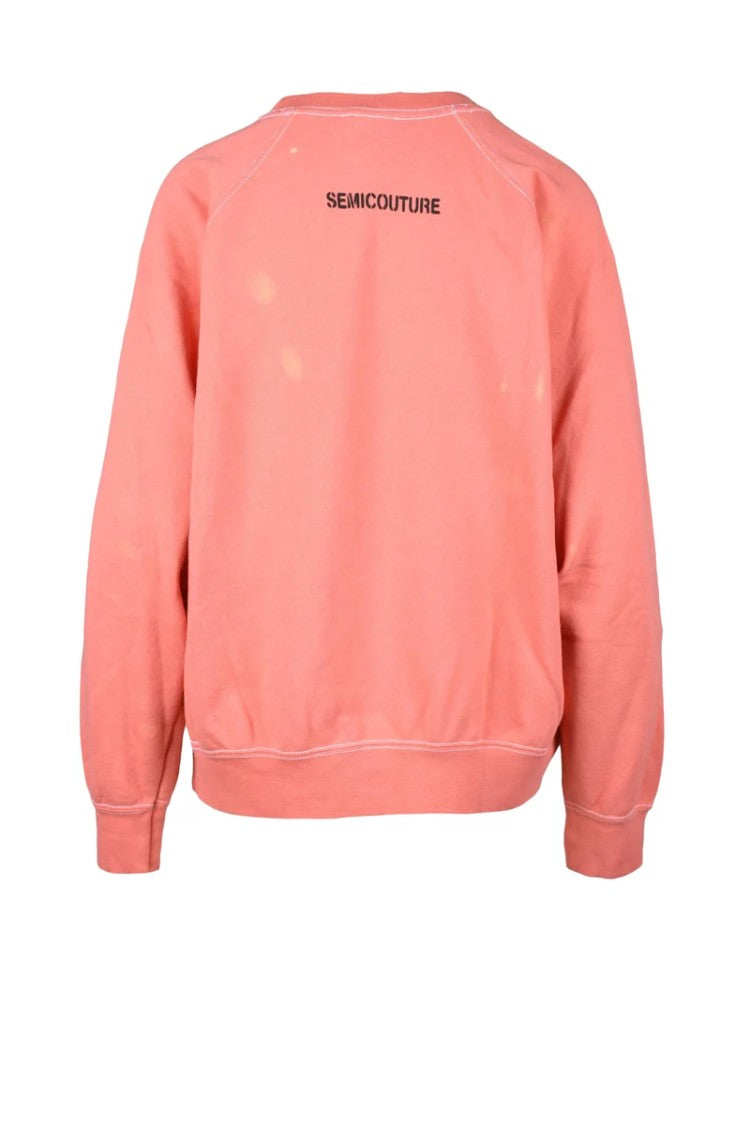 Semi Couture Pink Floral Cotton Sweatshirt