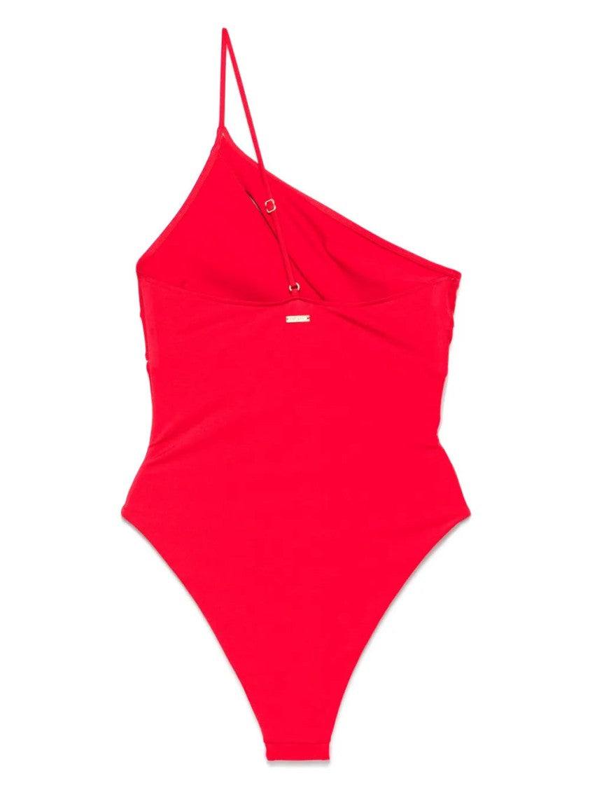Cult Gaia Asymmetric Red Swimsuit With Cut-Out Detail