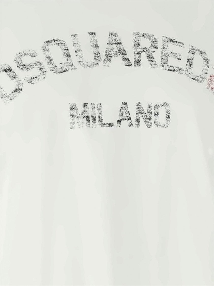 Dsquared2 Relaxed-Fit Cropped White T-Shirt
