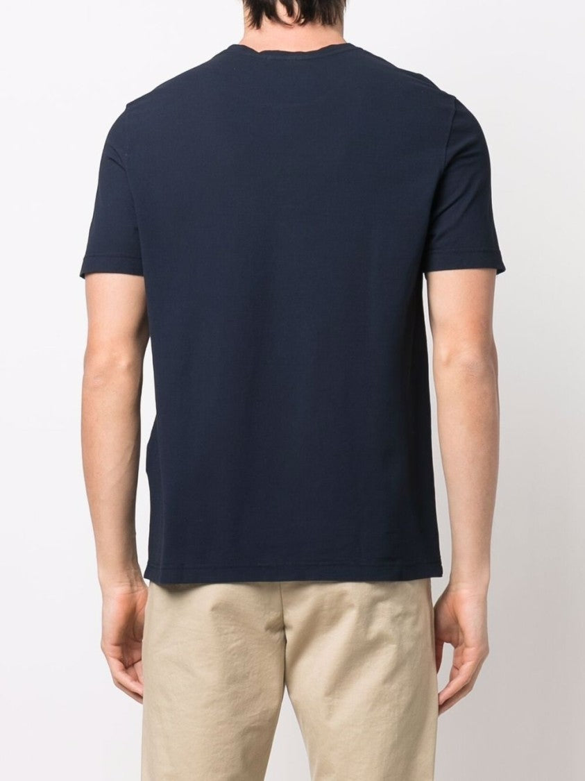 Drumohr Check Detail Cotton T-Shirt