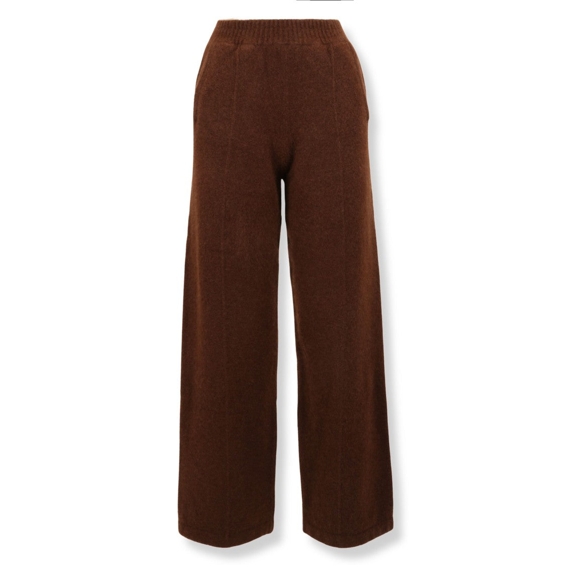 Laneus Textured Knit Straight-Leg Pants With Smooth Waistband
