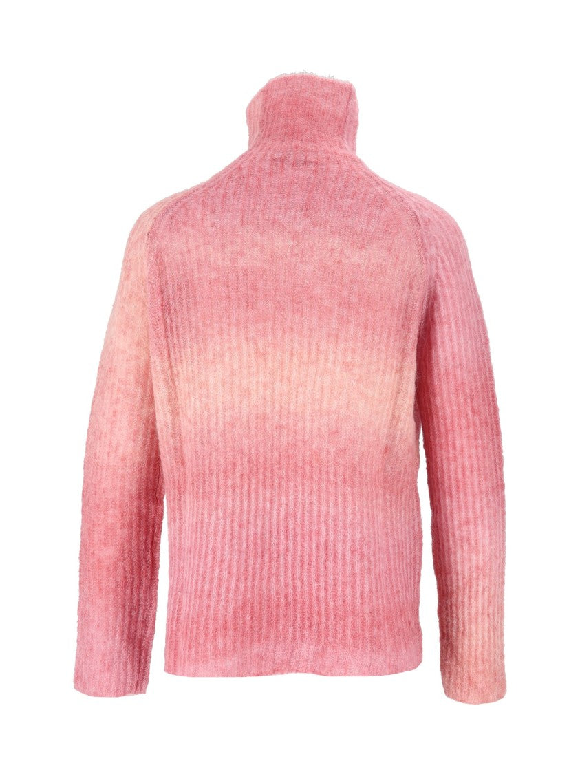 Kangra Cashmere Gradient Ribbed Plush English Rib Turtleneck Sweater