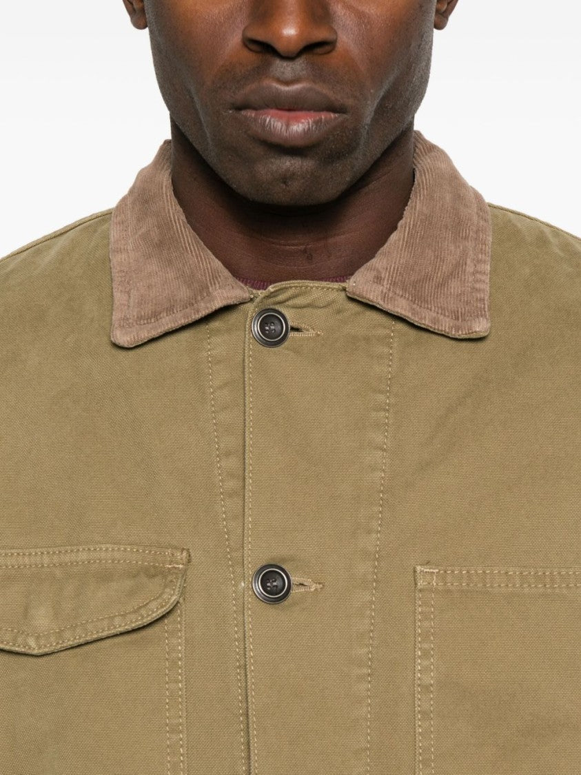 Chesapeake's Khaki Jacket With Contrasting Corduroy Collar