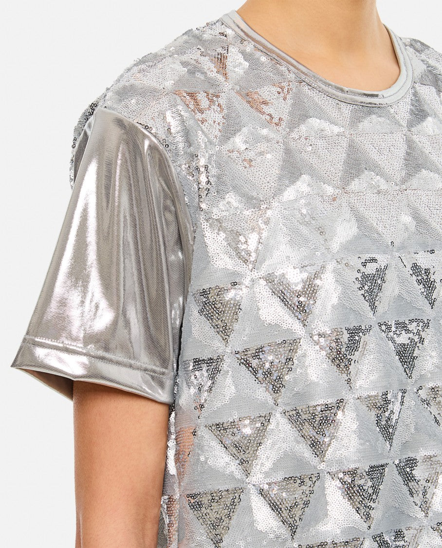 Junya Watanabe Geometric Sequin-Embellished Crew-Neck T-Shirt