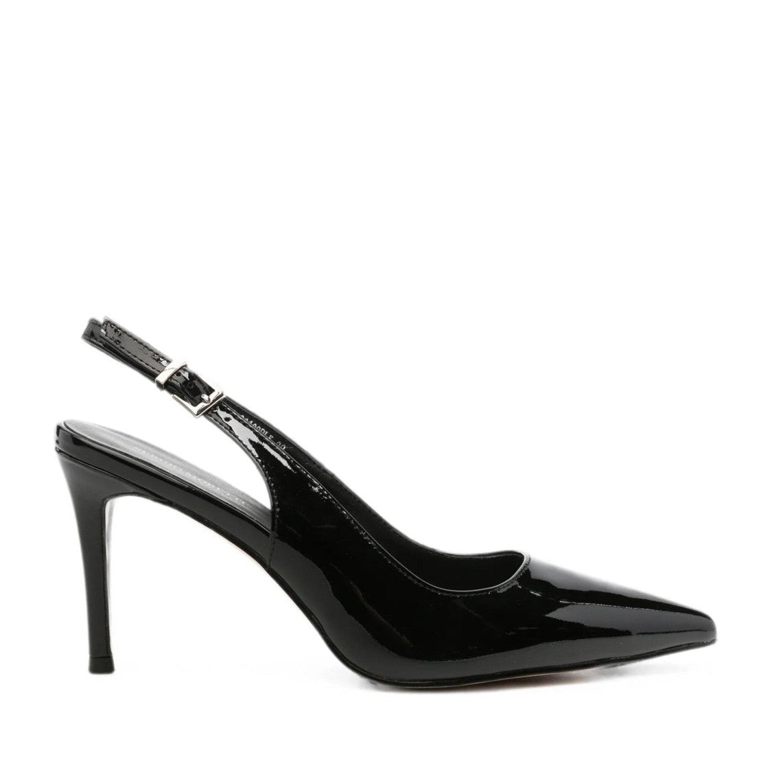 Sergio Moretti Black Glossy Adjustable Buckle Strap Patent Leather Pumps