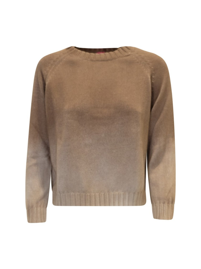 Alessandro Aste Camel Cotton Tebe Spray Art Sweatery Art Sweater