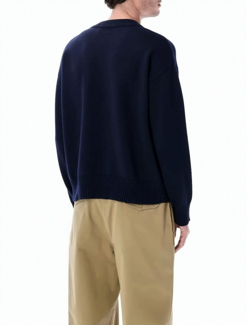 Ami Paris Crewneck Sweater With Heart Emblem