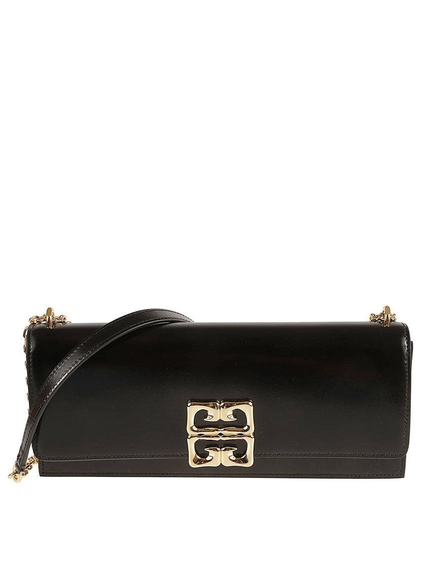 Givenchy Flap Shoulder Bag In Polished Black Leather