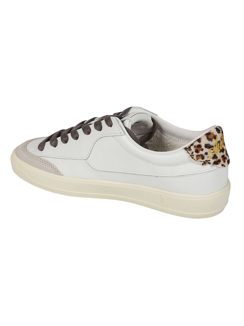 Autry Windscape Low White Leather Leopard Suede Accent Sneakers