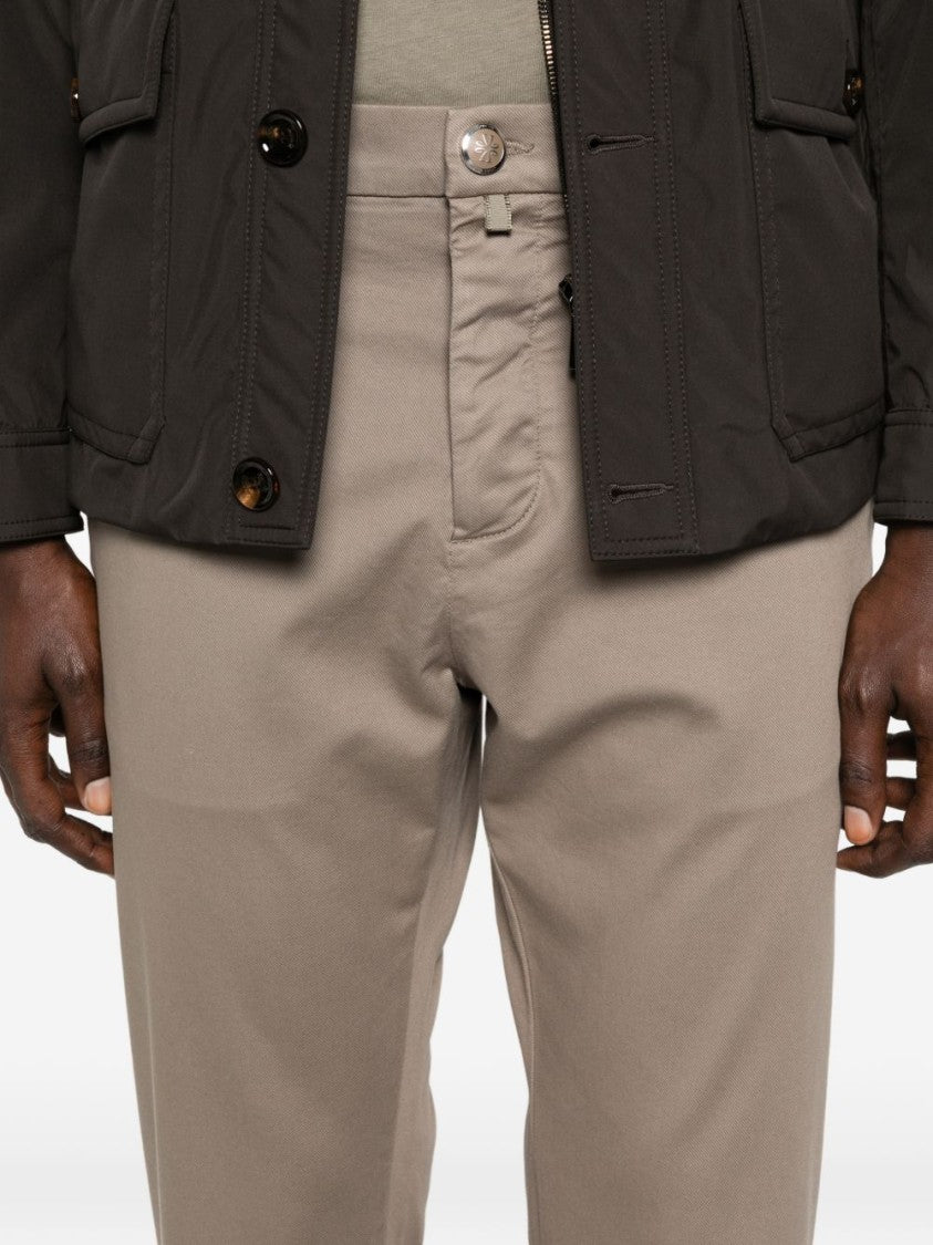 Jacob Cohen Straight-Leg Beige Pants With Button Fastening And Logo Patch